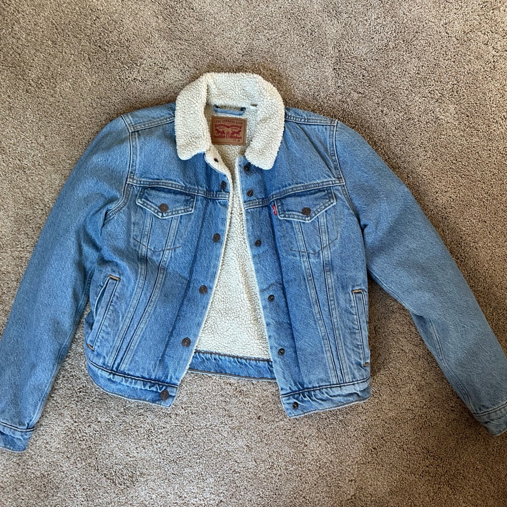 Levi's Cream Sherpa Lined Jacket